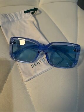 Bertha Polarized Blue Oversized Square Sunglasses